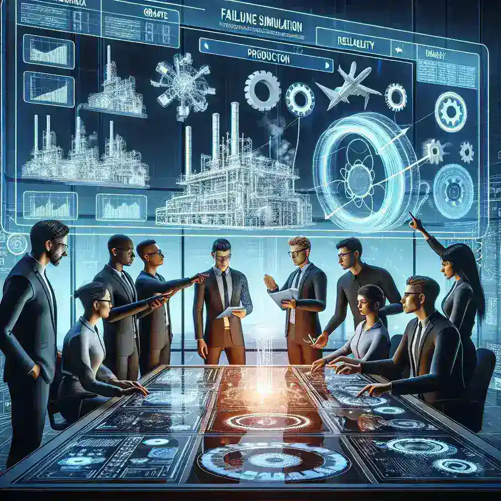 "Diagrama ilustrativo de herramientas de simulación de fallos en producción, utilizado en la guía completa para ingenieros de confiabilidad en la industria."